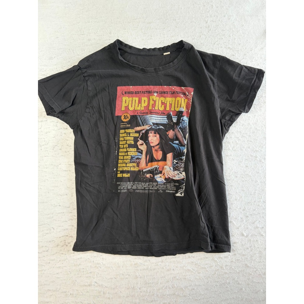 Unbranded Pulp Fiction Graphic T-Shirt Mens Medium Black Movie Poster Print